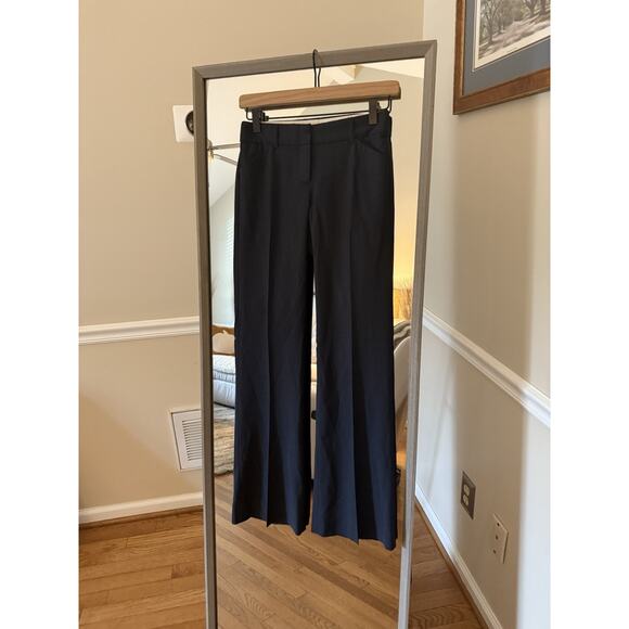 Theory Tailored Wide Leg Slacks Size 0 | Office Wear Elegant Black Pants - Picture 1 of 5
